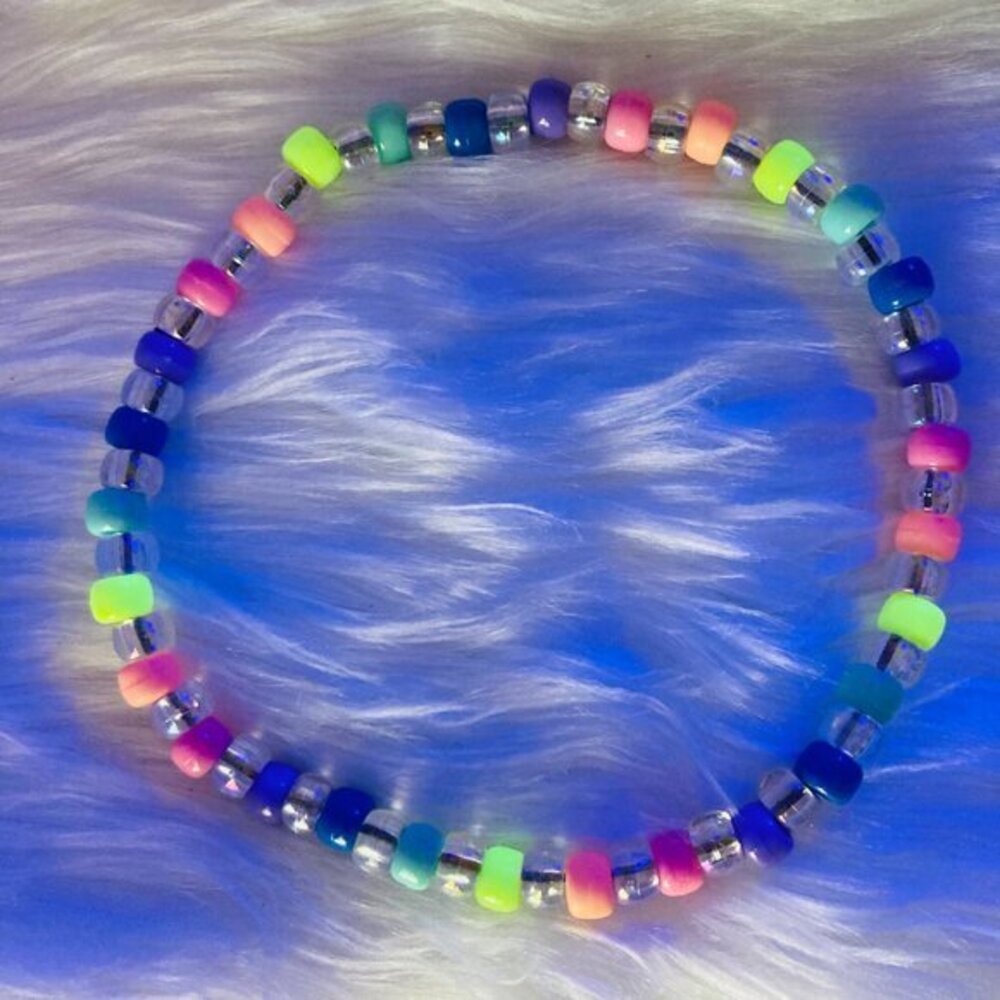 Pastel Rainbow Rave Kandi Choker Necklace